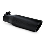 Universal 3" OD Angled Rolled End 2" Inlet 12" Length Tip Black Finish | Dirty Garage