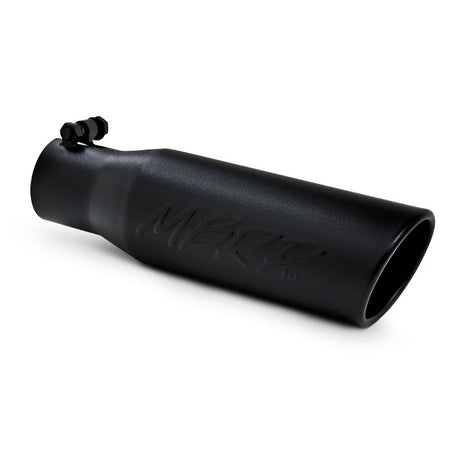 Universal 3" OD Angled Rolled End 2" Inlet 12" Length Tip Black Finish | Dirty Garage