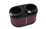 Universal 2-1/8in Dual FLG 6-1/4 X 4inOD 3inH Universal Clamp-On Air Filter - View 2 | Dirty Garage