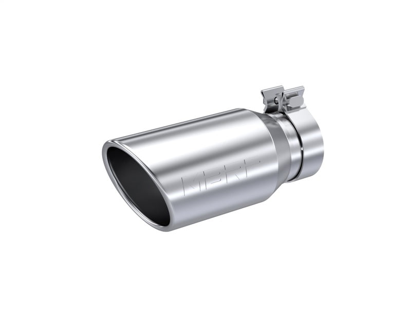 MBRP T304 Stainless Steel, 4.5inOD, 3.2i Inlet ID, 10in Length, Single Walled, Angled Cut Rolled End | Dirty Garage