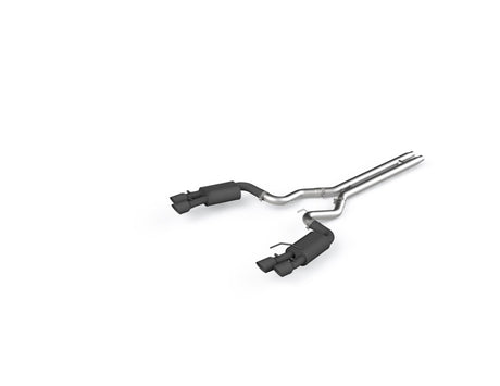 2018-2019 Mustang GT 5.0 3" Dual Split Rear Cat Back Quad 4" Dual Wall Tips Black Coated - View 2 | Dirty Garage