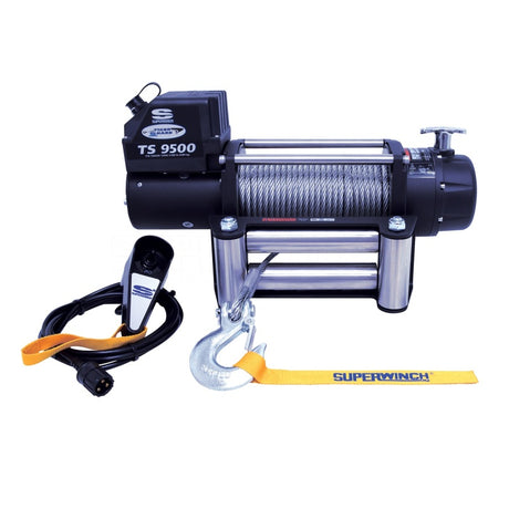Universal 9500 LB 12V DC Tiger Shark Winch w/ Synthetic Black Rope - View 15 | Dirty Garage