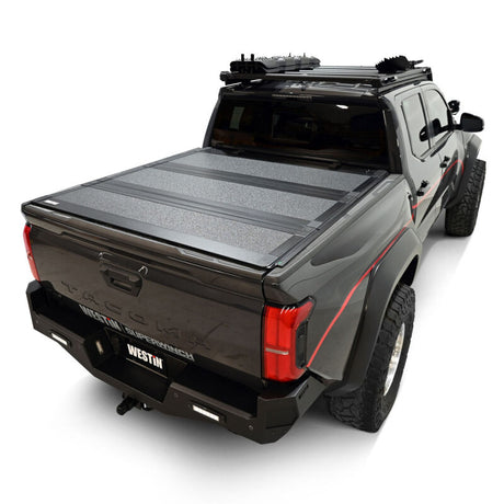 Westin 24-26 Toyota Tacoma 2WD/4WD 5ft. Bed Hard Tri-Fold Tonneau Cover - Black - View 6 | Dirty Garage