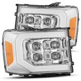 2007-2013 GM HD Nova-Series LED Projector Chrome Headlight Active Light Sequential Signal DRL - View 2 | Dirty Garage