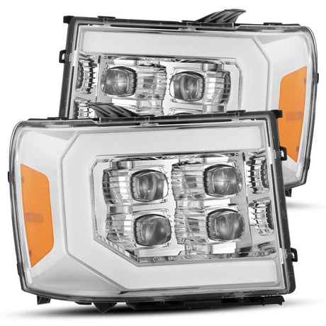 2007-2013 GM HD Nova-Series LED Projector Chrome Headlight Active Light Sequential Signal DRL - View 2 | Dirty Garage