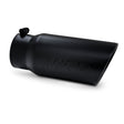 Universal 5" OD Angled Rolled End 4" Inlet 12" Length Black Finish Tip | Dirty Garage