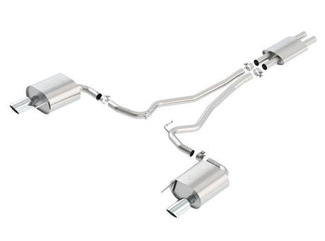 Borla ATAK Cat Back 15 Ford Mustang 3.7L V6 MT/AT 2.25in Pipe 4in Single Round Rolled Tips - View 2 | Dirty Garage