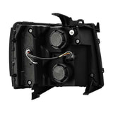 2007-2013 GM 1500 Luxx-Series LED Projector Jet Black Headlights Sequential Signal DRL - View 3 | Dirty Garage