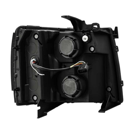 2007-2013 GM 1500 Luxx-Series LED Projector Jet Black Headlights Sequential Signal DRL - View 3 | Dirty Garage