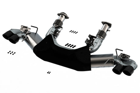 Borla 2020 Chevrolet Corvette C8 6.2 ATAK 3in Exhaust System Dual Round Rolled A/C Black Chrome Tips | Dirty Garage