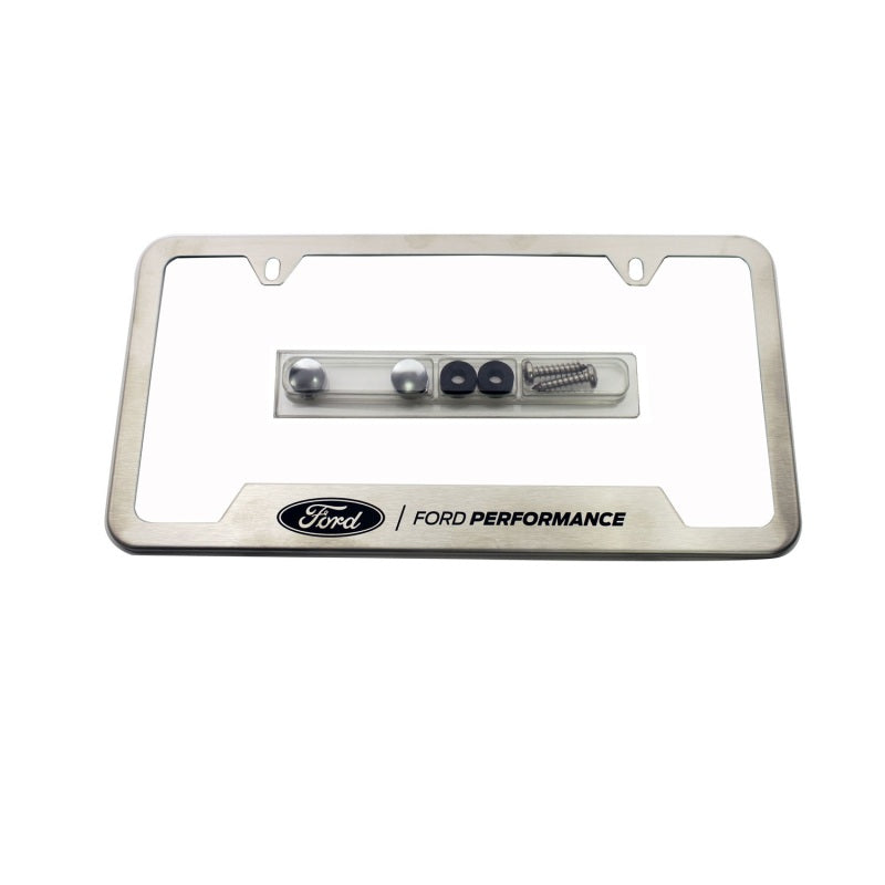Universal Stainless Steel Ford Performance License Plate Frame - View 2 | Dirty Garage