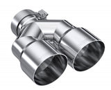 Universal 3" ID Dual 4" OD Staggered Single Wall T304 SS Exhaust Tip - View 4 | Dirty Garage