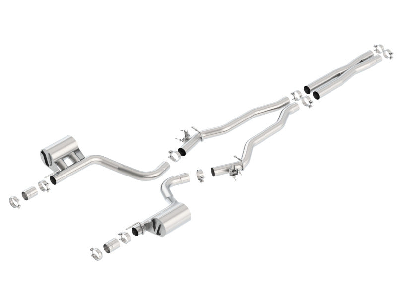Borla 15-16 Dodge Charger Hellcat 6.2L V8 ATAK Catback Exhaust w/ Valves No Tips Factory Valance - View 3 | Dirty Garage