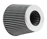 Universal Filter Chrome Round Tapered White - 4in Flange ID x 1.125in Flange Length x 5.5in H - View 2 | Dirty Garage