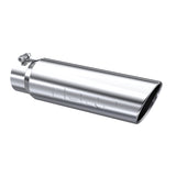 Universal 5" OD Angled Rolled End 4" Inlet 18" T304 Exhaust Tip - View 2 | Dirty Garage