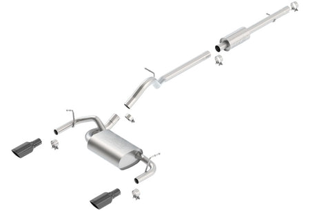 Borla 12-16 Jeep Wrangler 3.6L AT/MT 4DR 4WD S SQ RL AC SR 2.5in 2in TIP 3.5inx3.28in Black Chrome - View 3 | Dirty Garage