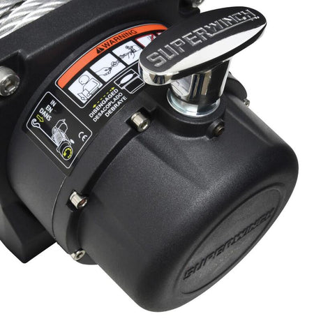 Universal 9500 LB 12V DC Tiger Shark Winch w/ Synthetic Black Rope - View 5 | Dirty Garage
