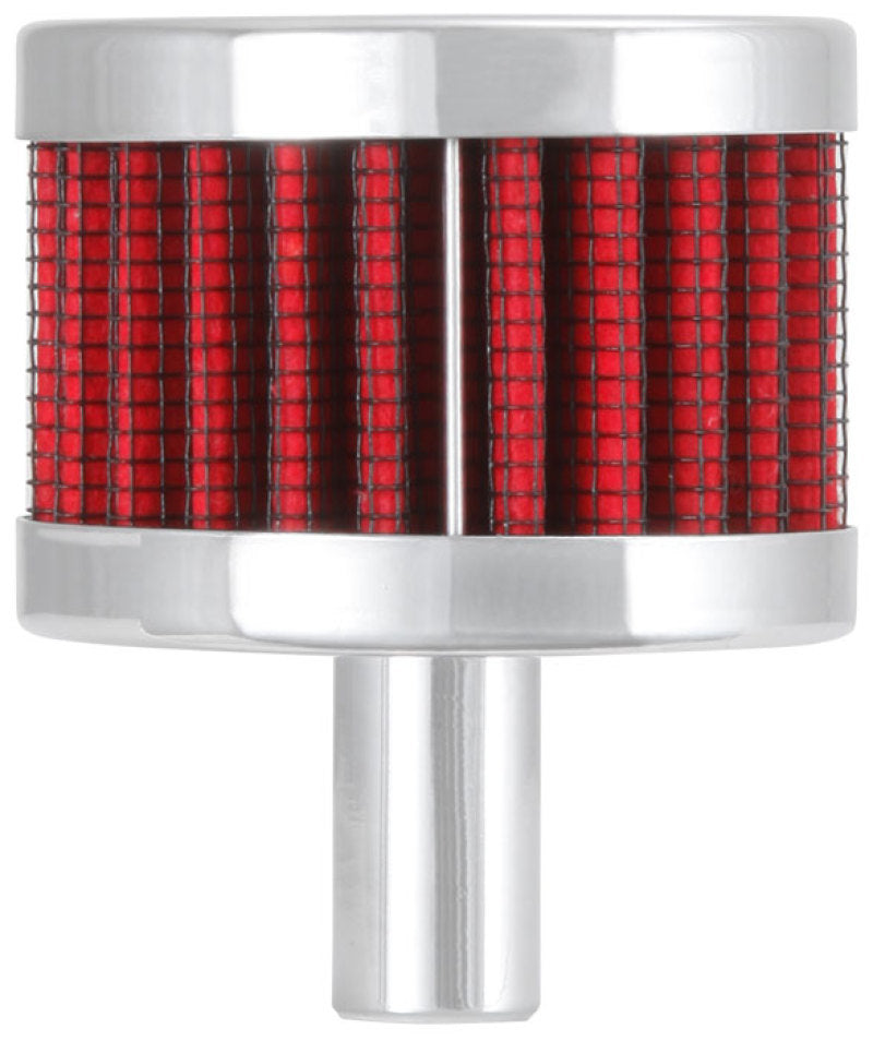 Universal Steel Base Chrome Top Crankcase Vent Filter 1/2in. Vent/2in. OD/1-1/2in. Height | Dirty Garage