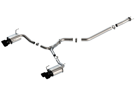 Borla 15-19 Subaru WRX/STI 2.5L Turbo 3in S-Type Catback Exhaust - 2.5in Black Chrome Tips | Dirty Garage