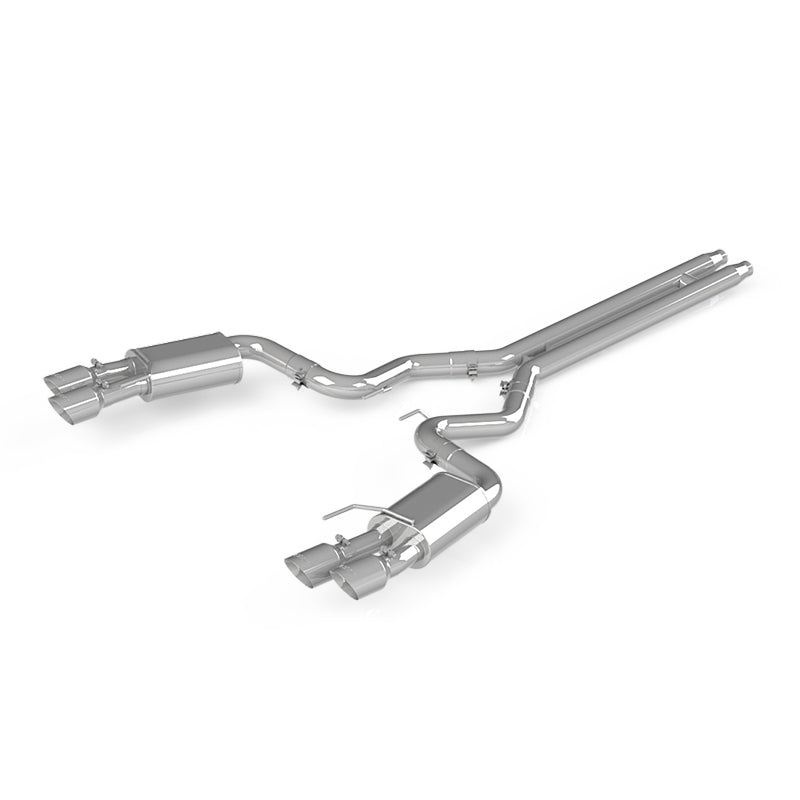 2018-2019 Mustang GT 5.0 3" Dual Split Rear AL Cat Back Quad 4.0in Dual Wall Tips - View 2 | Dirty Garage