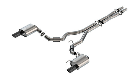Borla 2024 Ford Mustang GT 5.0L V8 w/o Active Exhaust S-Type Cat-Back Exhaust System - Black Chrome | Dirty Garage
