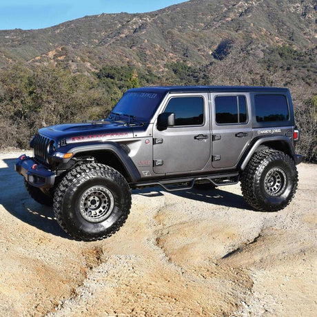 Westin 18-22 Jeep Wrangler JL Unlimited Outlaw Nerf Step Bars - Textured Black - View 5 | Dirty Garage