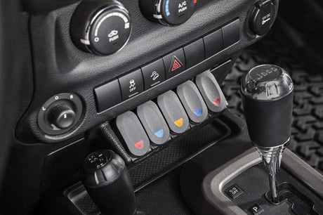 Rugged Ridge Lower Console Switch Panel 11-18 Jeep Wrangler JK/JKU - View 4 | Dirty Garage