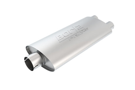 Borla Universal Center/Dual Oval 2.5in In/Dual 2.5in Out 19in x 4in x 9.5in Notched PRO-XS Muffler - View 3 | Dirty Garage