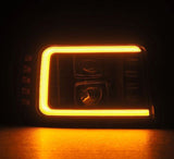 1992-1996 Super Duty Bronco Luxx-Series Projector Black Headlights Sequential Signal Switchback DRL - View 3 | Dirty Garage