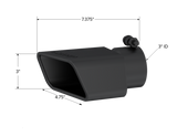 Universal 4.75" x 3" Rectangle Angled Cut Tip Black - View 2 | Dirty Garage