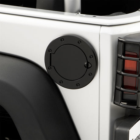 Rugged Ridge 07-18 Jeep Wrangler JK Black Non-Locking Gas Cap Door - View 3 | Dirty Garage