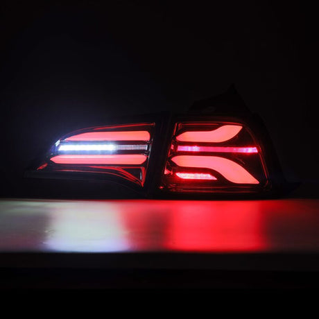 2017-2022 Model 3 Pro-Series LED Tail Lights Jet Black Sequential Signal - View 4 | Dirty Garage