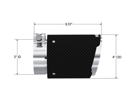 Universal Carbon Fiber Tip 3" ID 4" OD 6.13" Length Angle Cut Dual Wall - View 4 | Dirty Garage