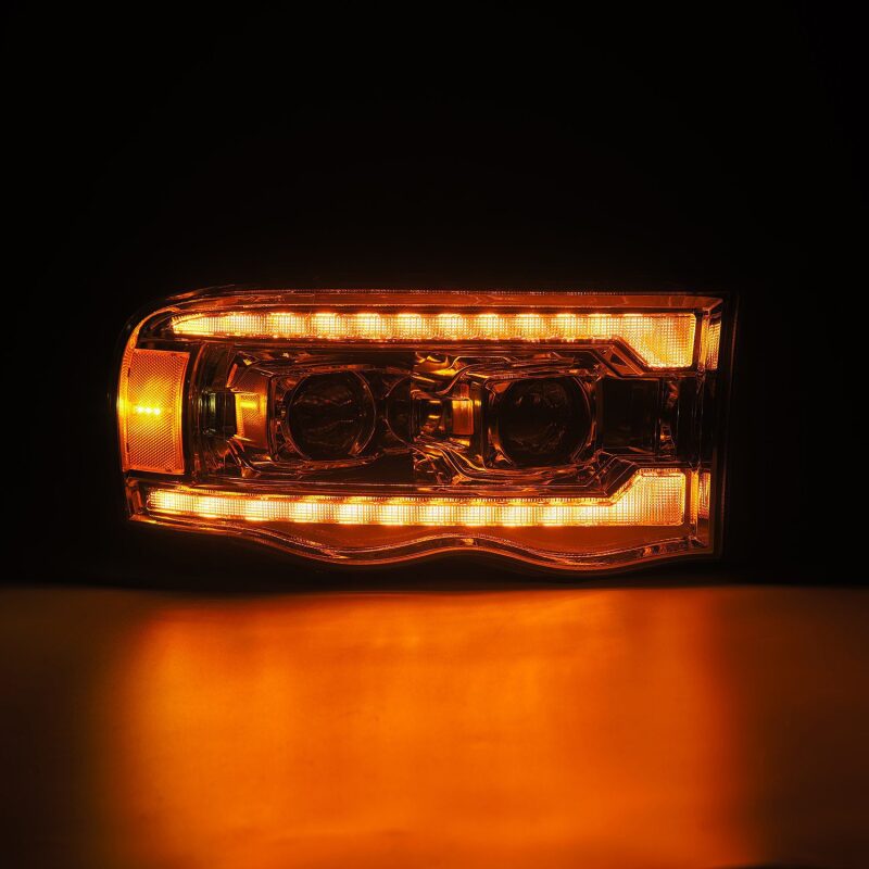 2002-2005 Ram HD Luxx-Series LED Projector Chrome Headlights Active Light Sequential Signal - View 3 | Dirty Garage