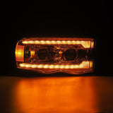 2002-2005 Ram HD Luxx-Series LED Projector Chrome Headlights Active Light Sequential Signal - View 3 | Dirty Garage