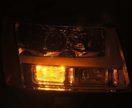 2007-2014 GM SUV Pro-Series LED Black Headlights Active Light Sequential Signal DRL - View 4 | Dirty Garage