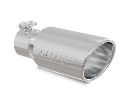Universal 4" OD 2.75" Inlet 10" Length Angled Rolled End T304 Tip - View 2 | Dirty Garage