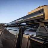 ARB Aluminum Awning, Black Frame, 8.2FT x 8.2FT, Installed with LED Light Strip - View 3 | Dirty Garage