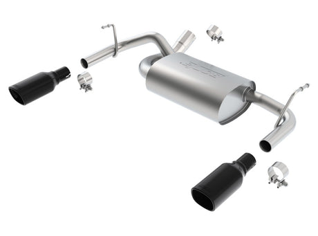 Borla 12-16 Jeep Wrangler 3.6AT/MT 4WD 2+4DR S/ SQ /RL/AC SR 2.5in, 2in Tip 3.5 sqx8 Black Chrome | Dirty Garage