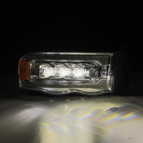 2002-2005 Ram HD Nova-Series LED Projector Chrome Headlights Active Light Sequential Signal - View 4 | Dirty Garage
