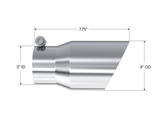 Universal 4" OD Dual Wall Angled Tip 3" Inlet 8" Length T304 - View 3 | Dirty Garage