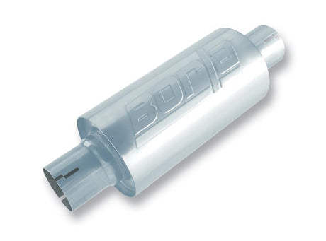 Borla S-Type Muffler 2.5in Inlet/Outlet 5in Round x 10in w/Notch - View 2 | Dirty Garage
