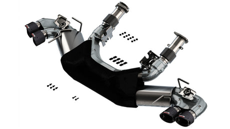 Borla 2020 Chevrolet Corvette C8 6.2L S-Type Exhaust System Dual Round Angle Cut Carbon Fiber Tips - View 3 | Dirty Garage