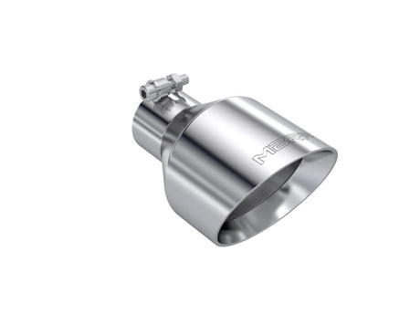 MBRP T304 SS Tip 2.5in ID, 5in OD Out, 8in Length, Angle Cut, Dual Wall | Dirty Garage