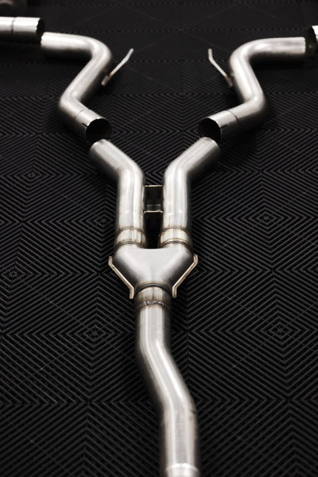 2018-2022 Mustang 2.3L Ecoboost 3" Cat Back Exhaust Quad Carbon Fiber SS Tips T304 - View 5 | Dirty Garage