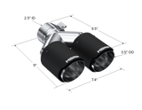 Universal Carbon Fiber Dual Tip 3.5" OD 2.5" Inlet - View 2 | Dirty Garage