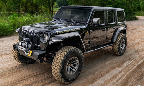 2018-2021 Wrangler JL 2-Door & 4-Door Black Flat Style Flares 4-Piece - View 2 | Dirty Garage