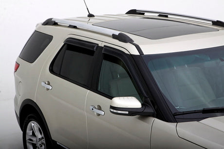 2011-2018 Explorer Ventvisor Outside Mount Window Deflectors Smoke 4-Piece - View 3 | Dirty Garage