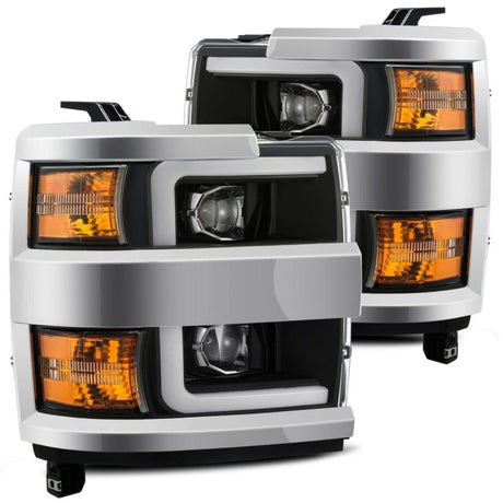 2015-2019 GM HD Pro-Series Projector Black Headlights Sequential Signal DRL - View 3 | Dirty Garage