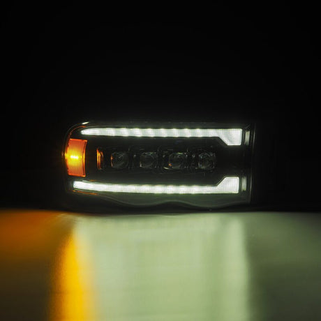 2002-2005 Ram HD Nova-Series LED Projector Alpha Black Headlights Active Light Sequential Signal - View 5 | Dirty Garage